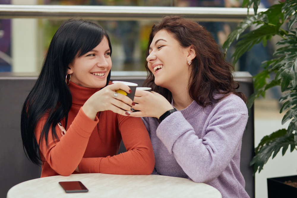 Companions laughing